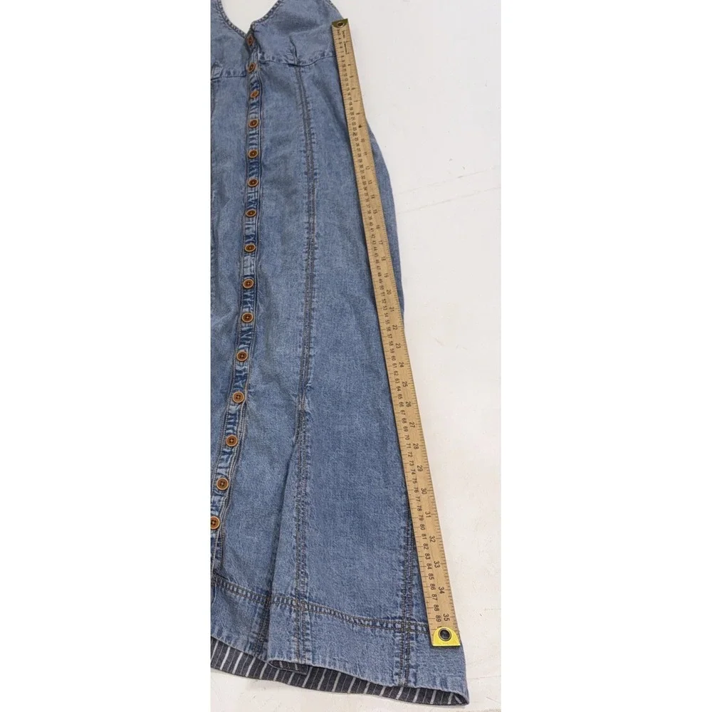 MAEVE By Anthropologie Coastal Cowgirl Button Front Corset Halter Denim Dress 2 - Picture 11 of 12